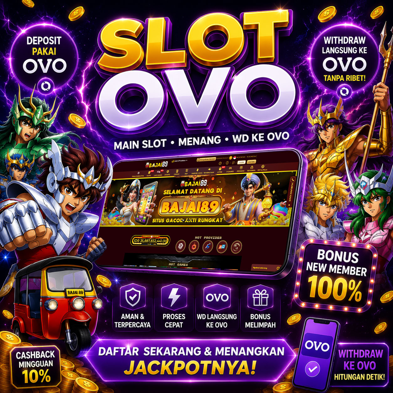BAJAI89: Slot OVO Gacor dengan Deposit Cepat dan Mudah Maxwin!